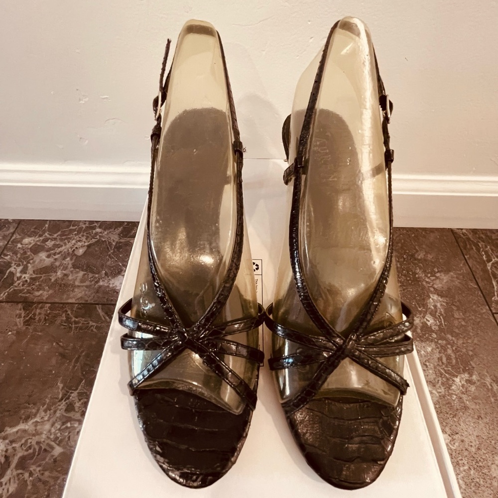 Ralph Lauren Elegant Black Croc Heels